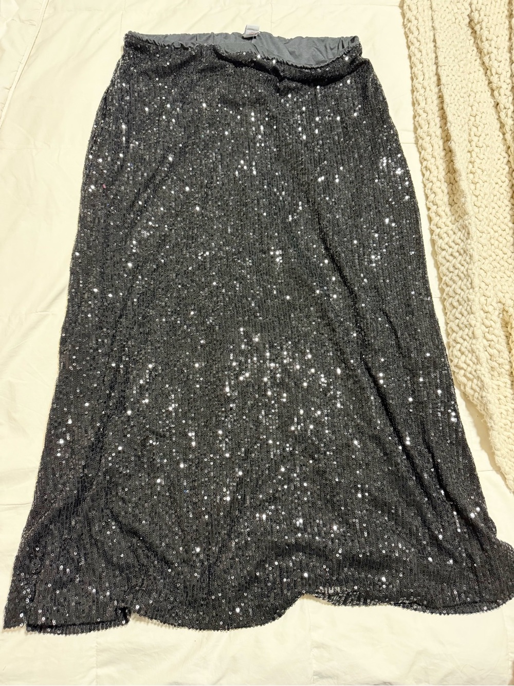 Old Navy Black Sequin Midi Skirt